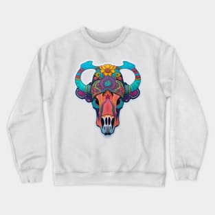 Colourful Cow skull Crewneck Sweatshirt